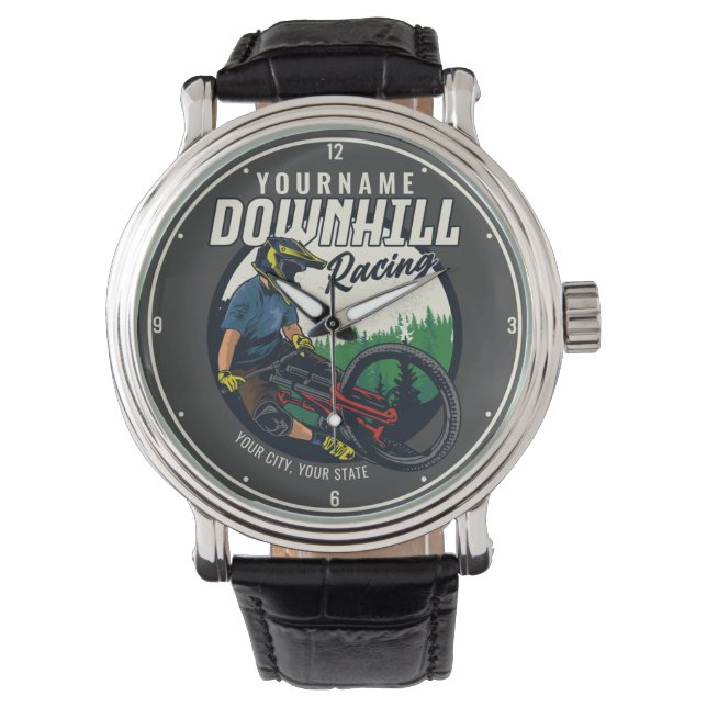Personalized Downhill Racing Mountain Bike Trail Watch (Front)