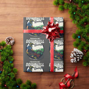 Personalized Downhill Racing Mountain Bike Trail Wrapping Paper