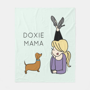 Personalized Doxie Mama Fleece Blanket