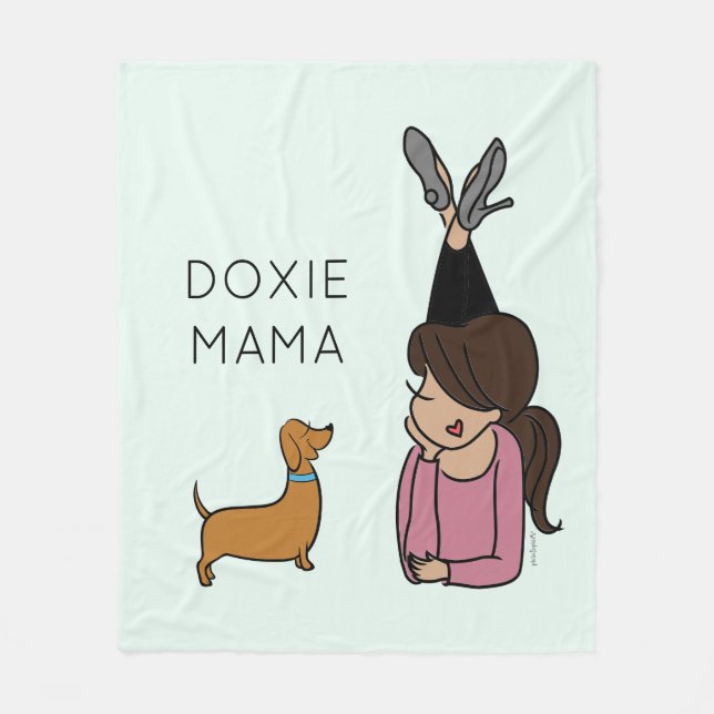 Personalized Doxie Mama Fleece Blanket (Front)