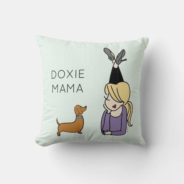Personalized Doxie Mama Throw Pillow (Front)