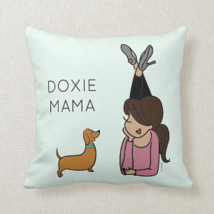 Personalized Doxie Mama Throw Pillow