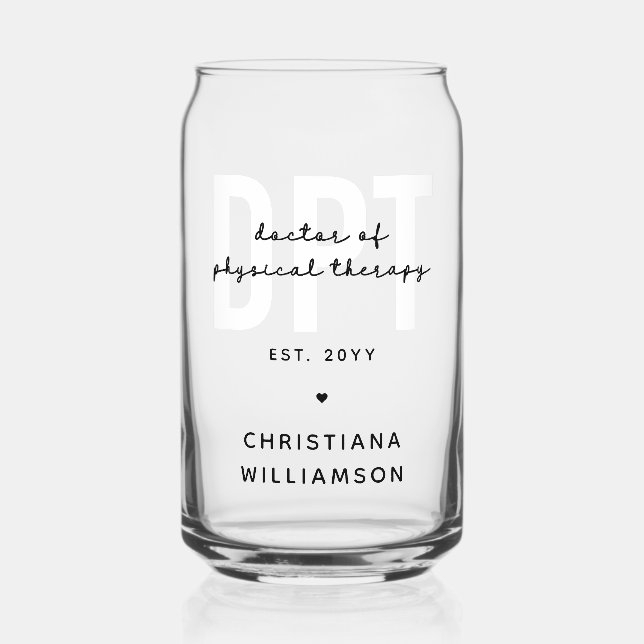 Personalized DPT Doctor of Physical Therapy Can Glass (Front)