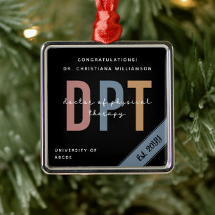 Personalized DPT Doctor of Physical Therapy Chic Metal Ornament