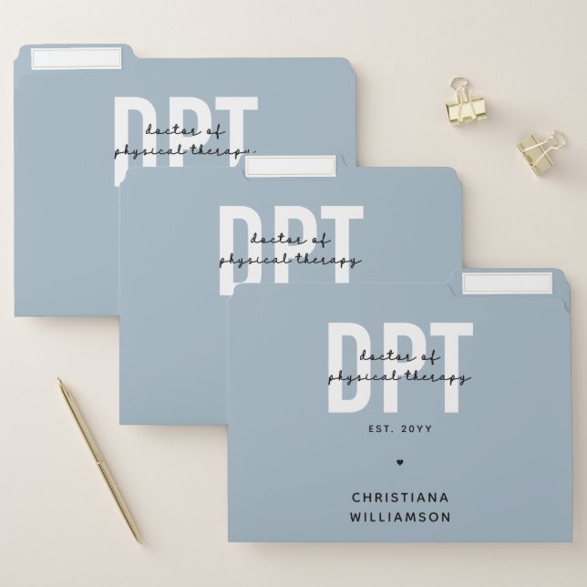 Personalized DPT Doctor of Physical Therapy File Folder (Set)