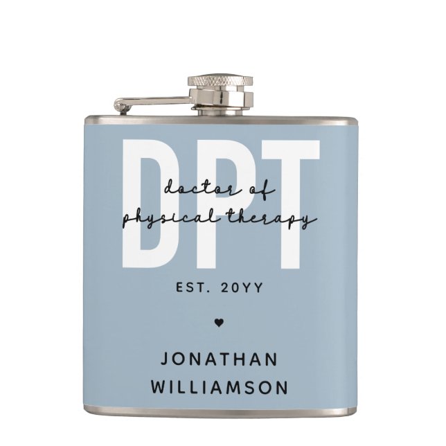 Personalized DPT Doctor of Physical Therapy Flask (Front)