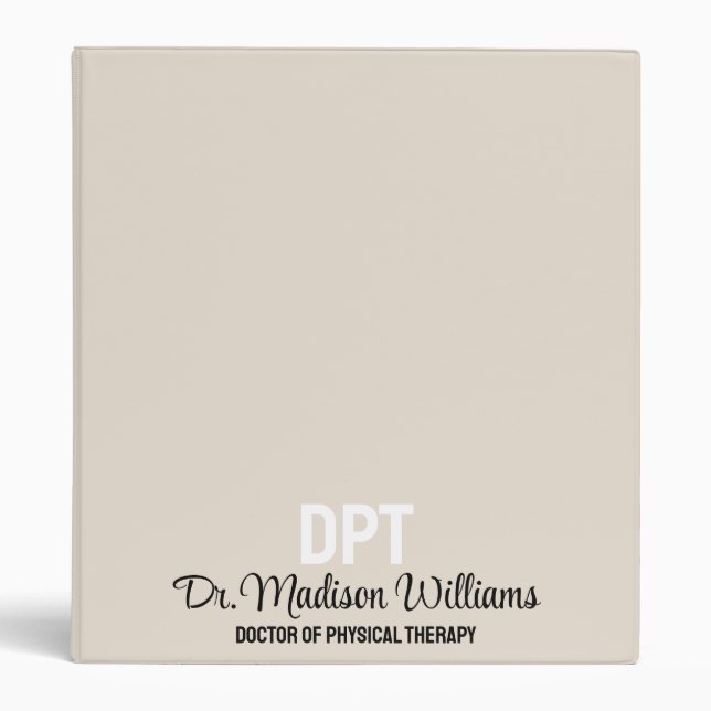 Personalized DPT Doctor of Physical Therapy Gift 3 Ring Binder (Front)