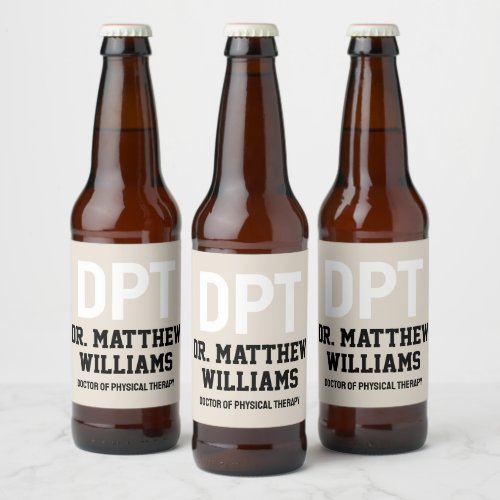 Personalized DPT Doctor of Physical Therapy Gift Beer Bottle Label