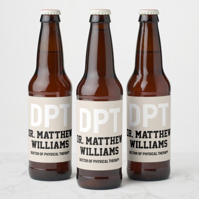 Personalized DPT Doctor of Physical Therapy Gift Beer Bottle Label (Bottles)