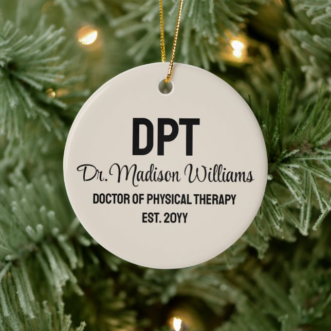 Personalized DPT Doctor of Physical Therapy Gift Ceramic Ornament (Tree)