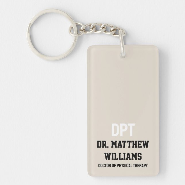 Personalized DPT Doctor of Physical Therapy Gift Keychain (Front)