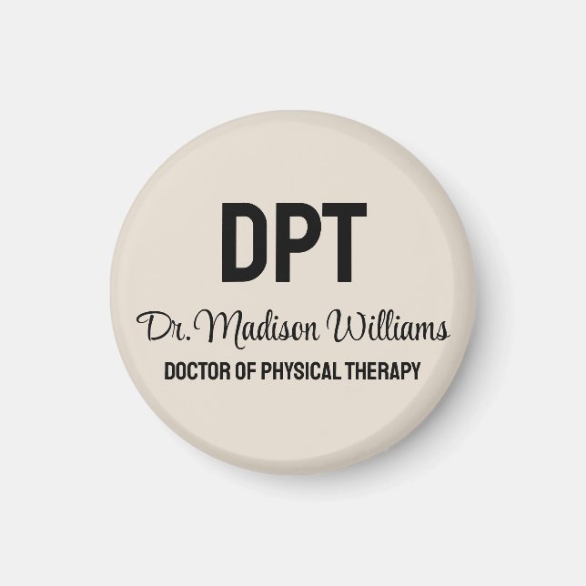 Personalized DPT Doctor of Physical Therapy Gift Magnet (Front)