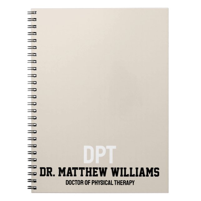 Personalized DPT Doctor of Physical Therapy Gift Notebook (Front)
