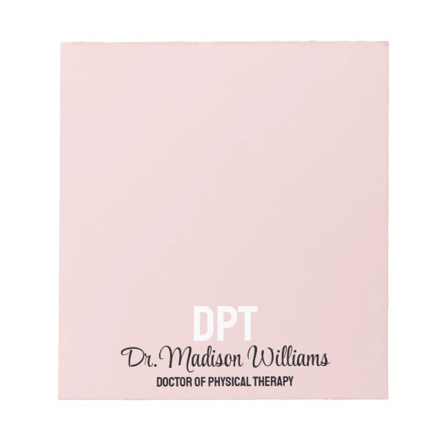 Personalized DPT Doctor of Physical Therapy Gift Notepad (Front)