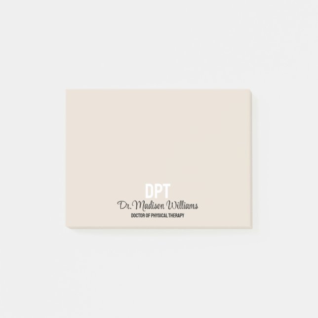 Personalized DPT Doctor of Physical Therapy Gift Post-it Notes (Front)
