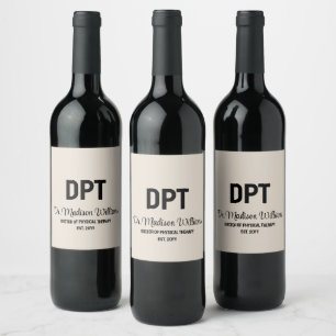 Personalized DPT Doctor of Physical Therapy Gift Wine Label