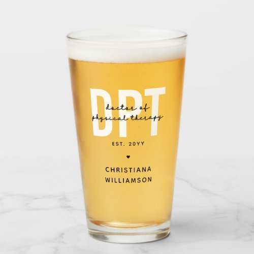 Personalized DPT Doctor of Physical Therapy Glass