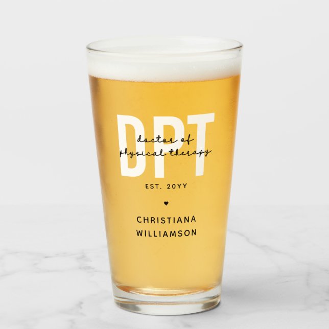 Personalized DPT Doctor of Physical Therapy Glass (Front Filled)