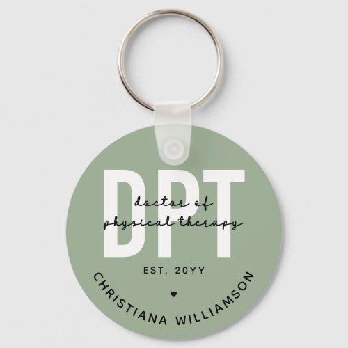 Personalized DPT Doctor of Physical Therapy Keychain