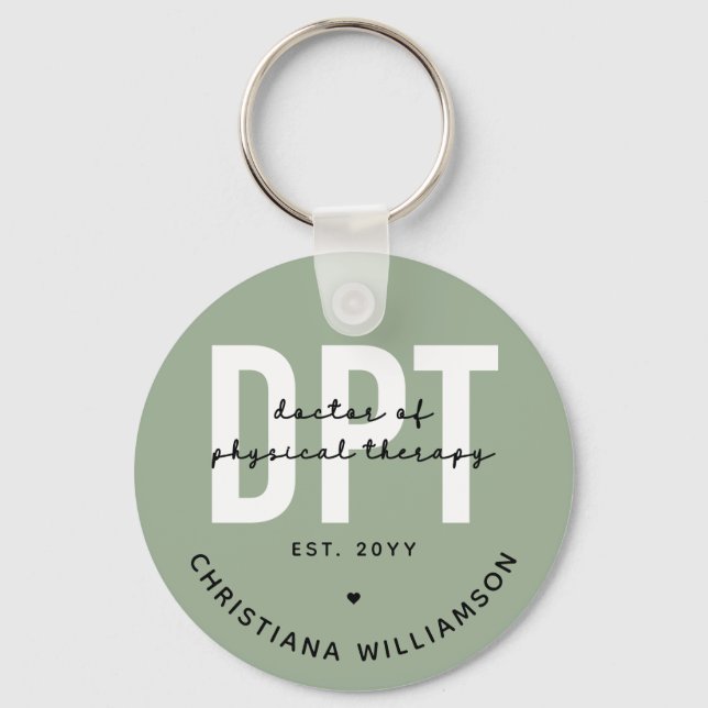 Personalized DPT Doctor of Physical Therapy Keychain (Front)