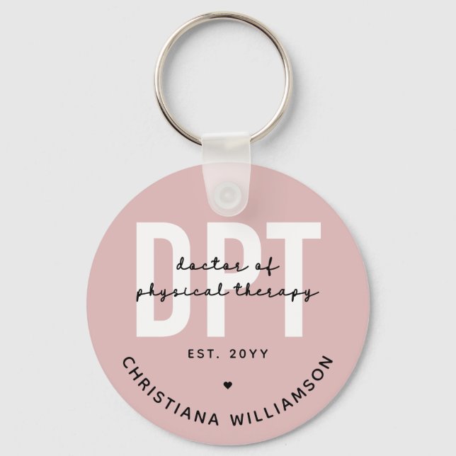 Personalized DPT Doctor of Physical Therapy Keychain (Front)
