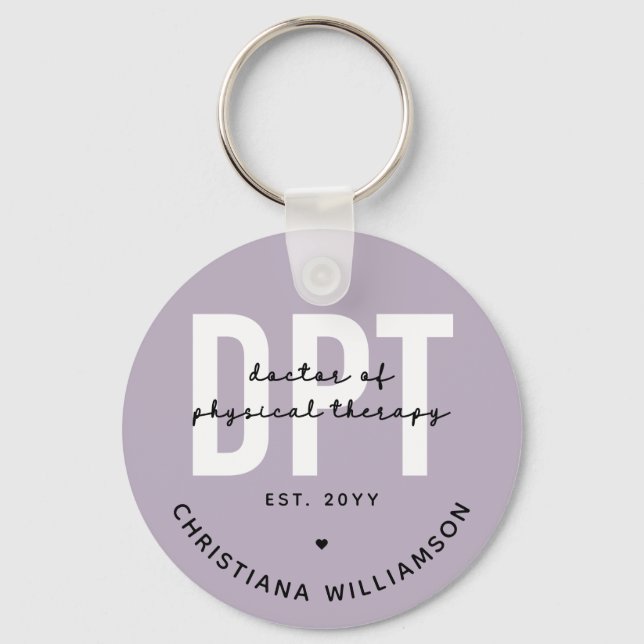 Personalized DPT Doctor of Physical Therapy Keychain (Front)