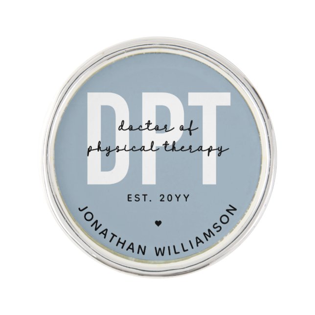 Personalized DPT Doctor of Physical Therapy Lapel Pin (Front)