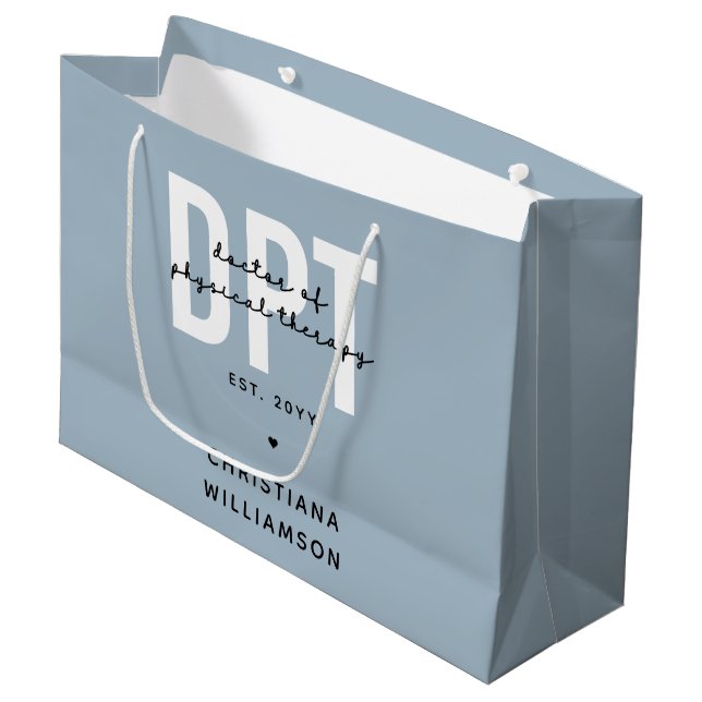 Personalized DPT Doctor of Physical Therapy Large Gift Bag (Front Angled)