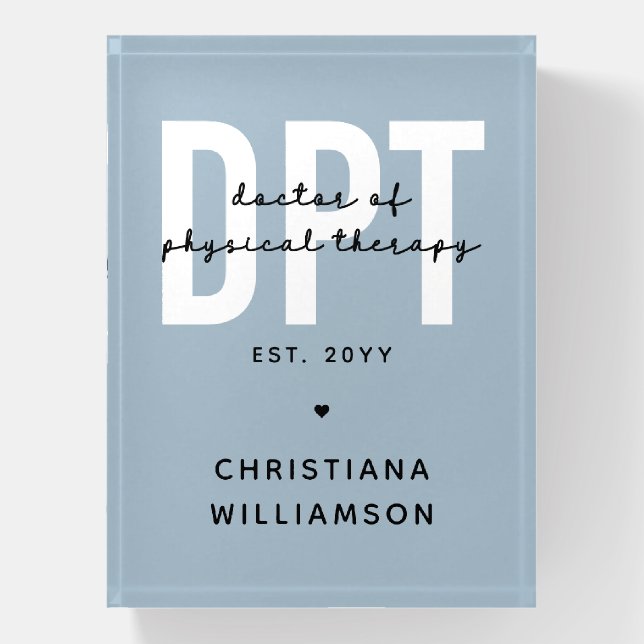 Personalized DPT Doctor of Physical Therapy Paperweight (Vertical)