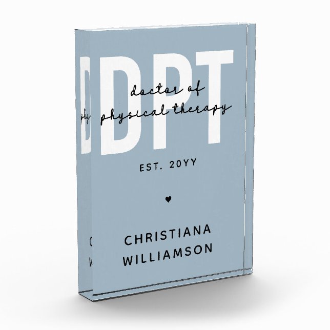 Personalized DPT Doctor of Physical Therapy Photo Block (Left)