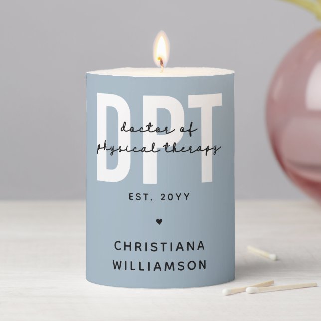 Personalized DPT Doctor of Physical Therapy Pillar Candle (In Situ)