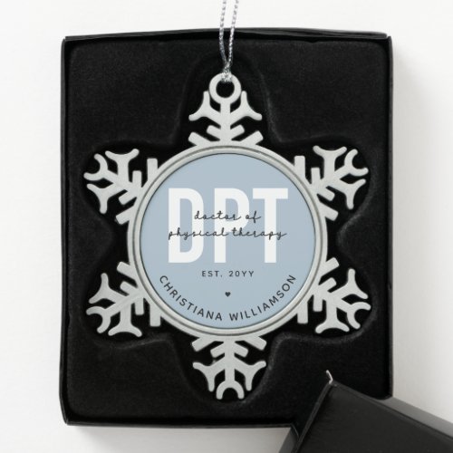 Personalized DPT Doctor of Physical Therapy Snowflake Pewter Christmas Ornament
