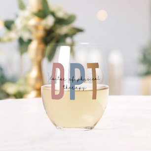 Personalized DPT Doctor of Physical Therapy Stemless Wine Glass