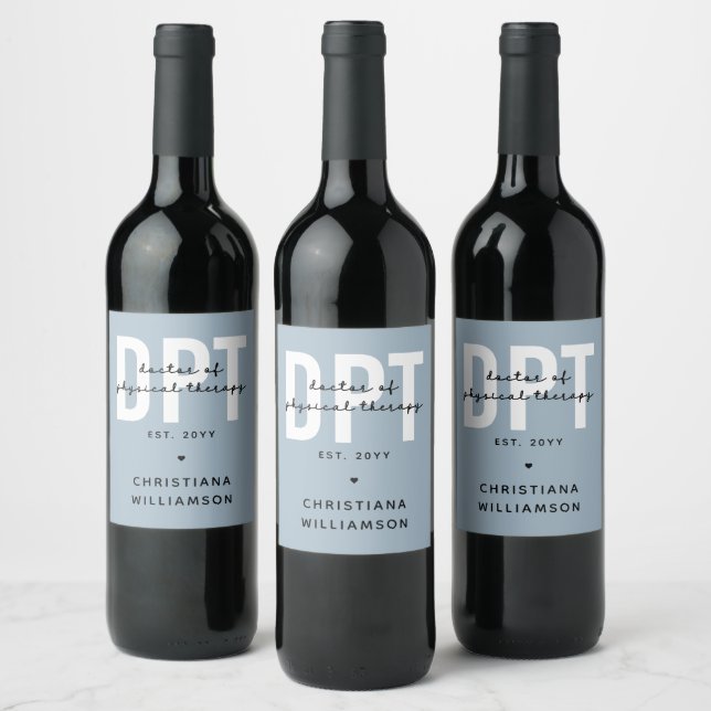 Personalized DPT Doctor of Physical Therapy Wine Label (Bottles)