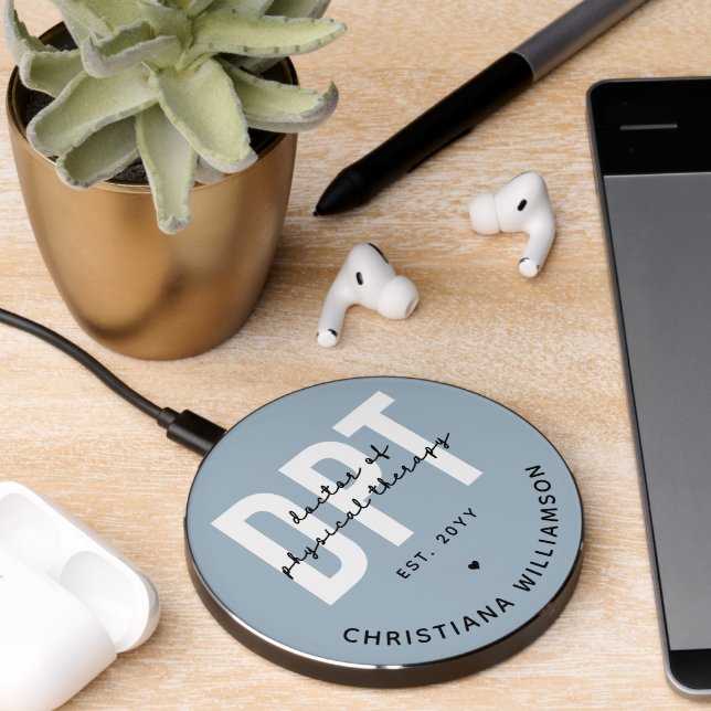 Personalized DPT Doctor of Physical Therapy Wireless Charger (Desk 2)