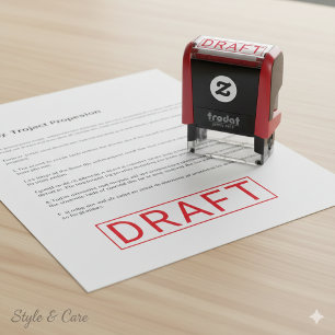 Personalized DRAFT Label Self Inking Stamp Design