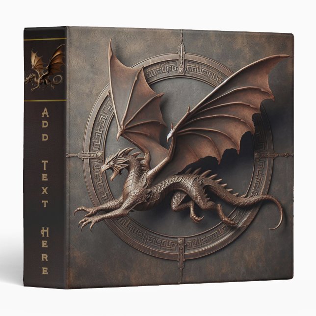Personalized Dragon 3-Ring Binder (Front/Spine)