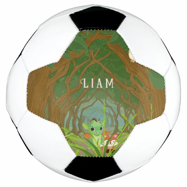 Personalized Dragon and Friend  Soccer Ball (Front)