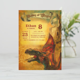 Personalized Dragon Birthday Party Invitation
