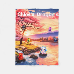 Personalized Dragon  Fleece Blanket