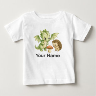 Personalized Dragon Hedgehog Mushroom Kids Baby T-Shirt