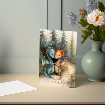 Personalized Dragon Love Card With Copper Foil by Tannaidhe at Zazzle