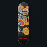 Personalized Dragon Skateboard<br><div class="desc">Personalized bold Asian art dragon skateboard with your name in a red sans serif type. Bold red orange and black.</div>