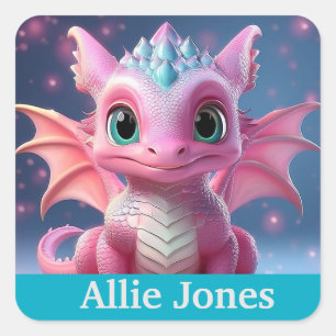 Personalized dragon stickers colorful