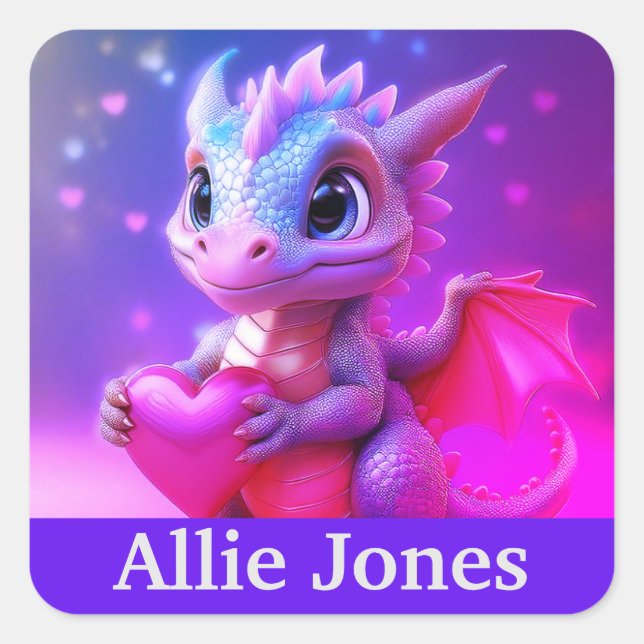 Personalized dragon stickers colorful (Front)