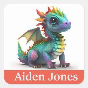 Personalized dragon stickers colorful