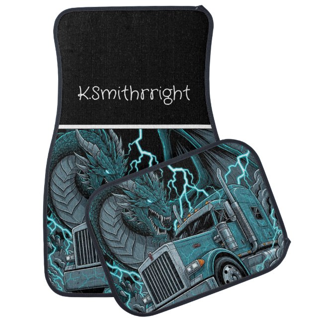Personalized Dragon Trucker Car Floor Mat (Set)