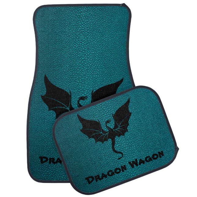 Personalized Dragon Wagon Fantasy or RPG Car Floor Mat (Set)