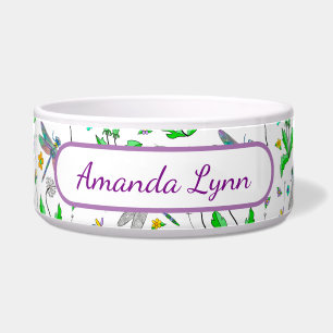 Personalized Dragonflies and Dandelions Bowl
