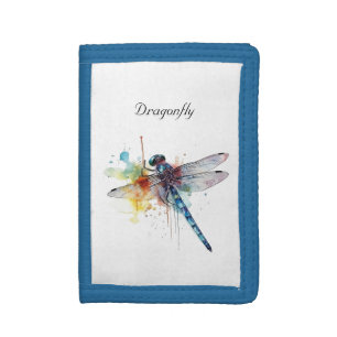 Personalized Dragonfly Artisan Accessory Tri-fold Wallet
